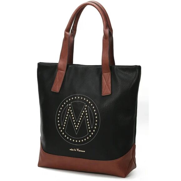 MKF Collection By Mia K. Wadena Tote Bag Black Brown M-Embellished *Defect, Used - Picture 1 of 10